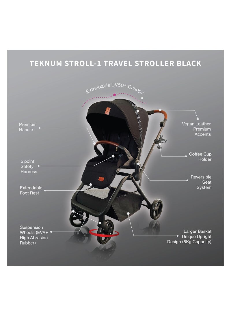 TEKNUM - Stroll - 1 Travel System With Teknum Stroll, 0 - 4 Years, Upto 22Kg - Black - Image 1