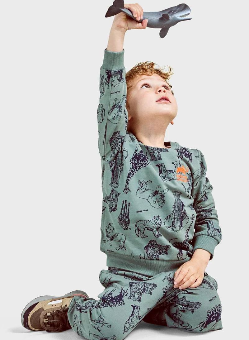 NAME IT Kids Animals Print Sweatshirt