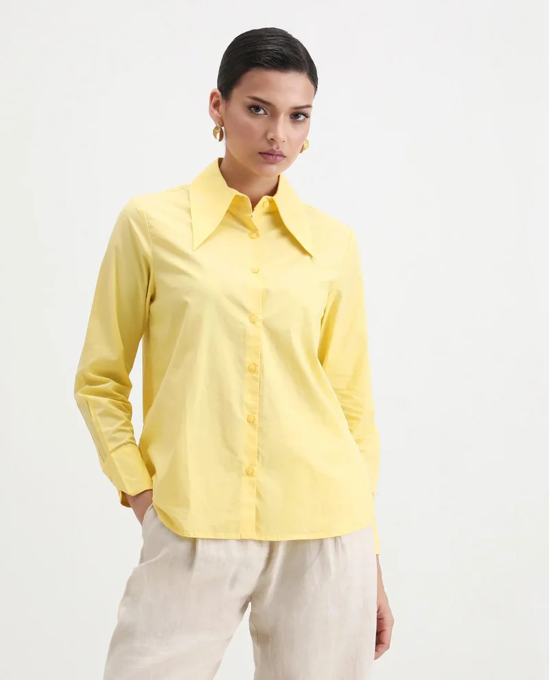 Rareism Women's Pointed Collar Shirt