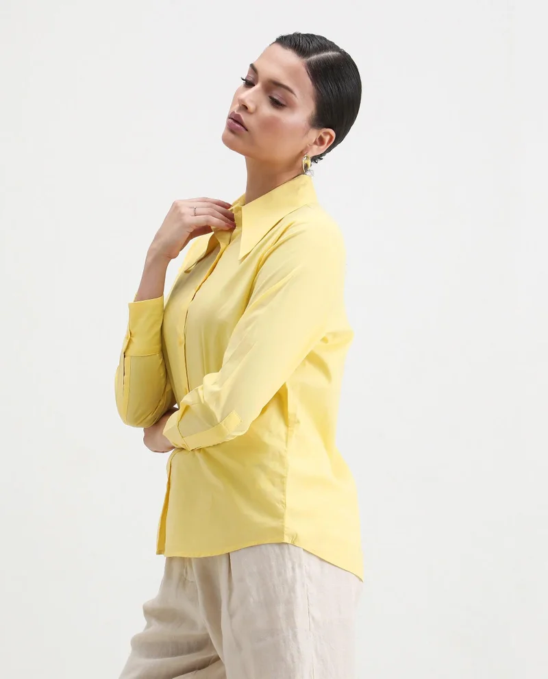 Rareism Women's Pointed Collar Shirt