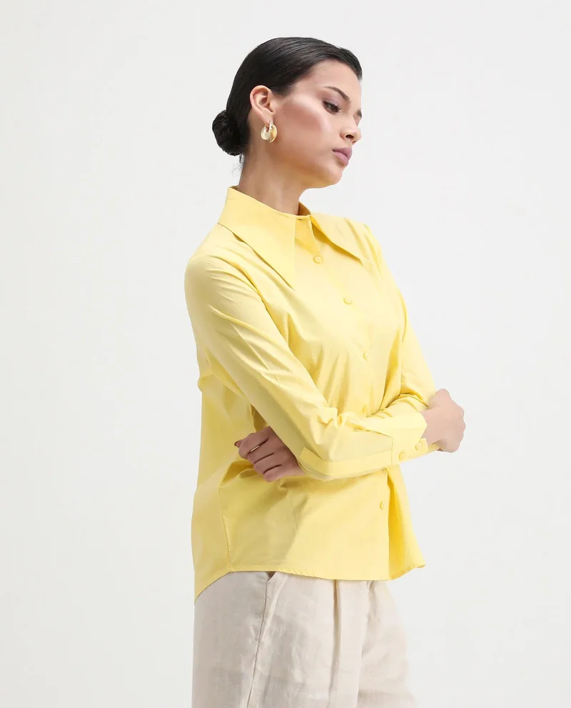 Rareism Women's Pointed Collar Shirt