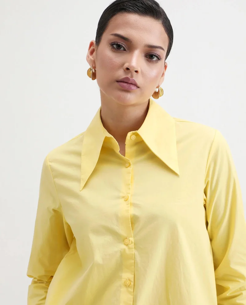 Rareism Women's Pointed Collar Shirt