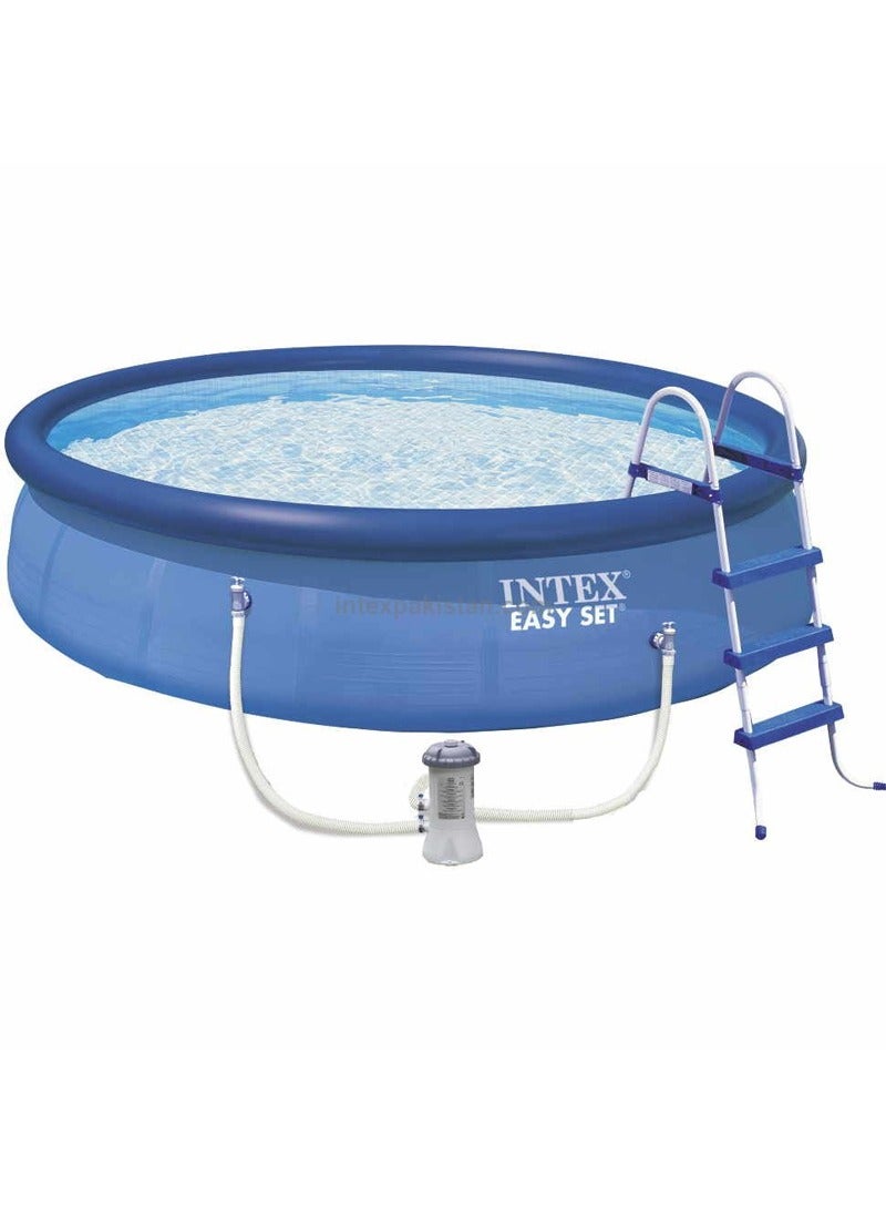 INTEX Easy Set Pool (15' x 42') with Safety Ladder, Ground Cloth, and Pool Cover