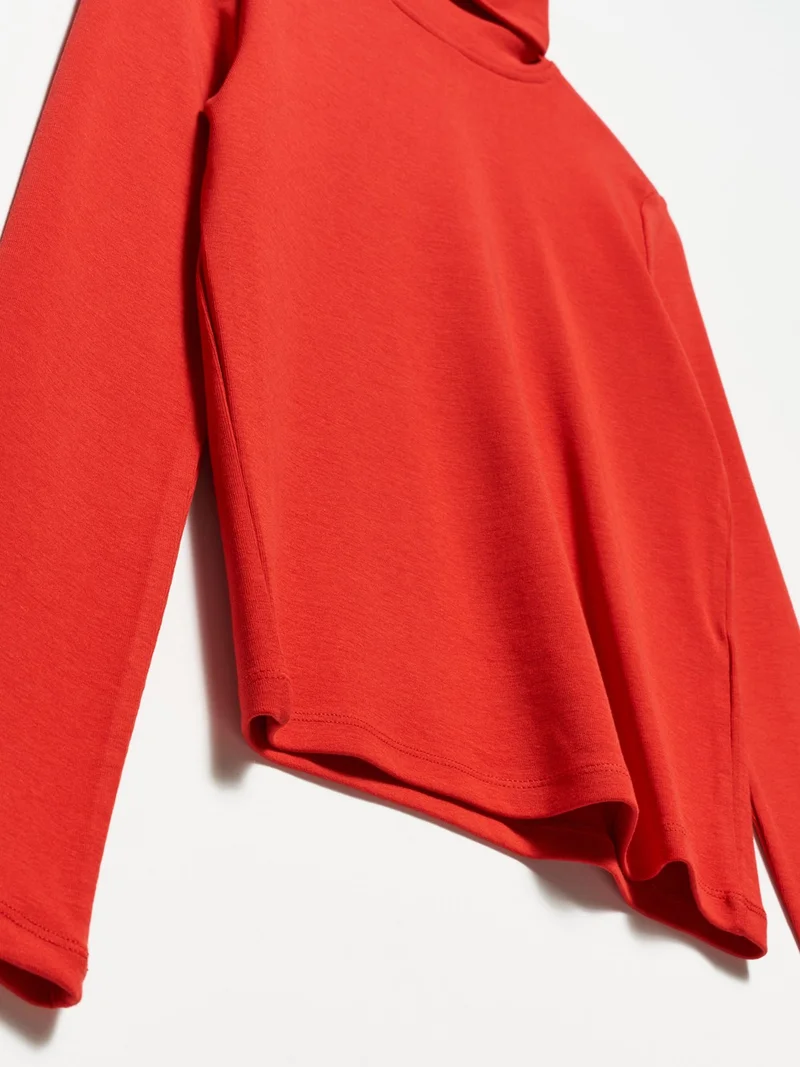 Dilvin 50167 Turtleneck Blouse-Red