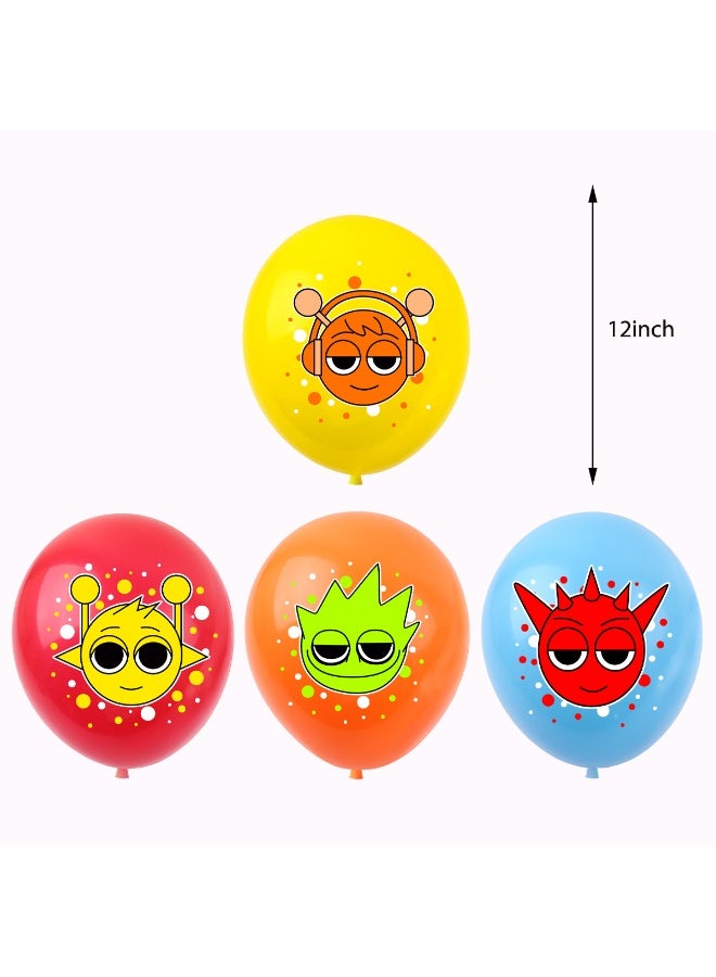 Party Cartoon Character Happy Birthday Party Decoration Set with Banner, Balloons, Cake & Cupcake Toppers - Image 5