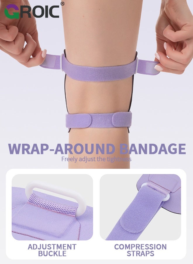 جرويك دعامة ركبة 1PC قابلة للتعديل، دعامة ركبة رياضية من السيليكون مع وسادات سيليكون، زنبركات مرنة مزدوجة الجوانب، لتخفيف الألم، الرياضة، الجري، المشي لمسافات طويلة، كرة السلة، القفز - Image 4