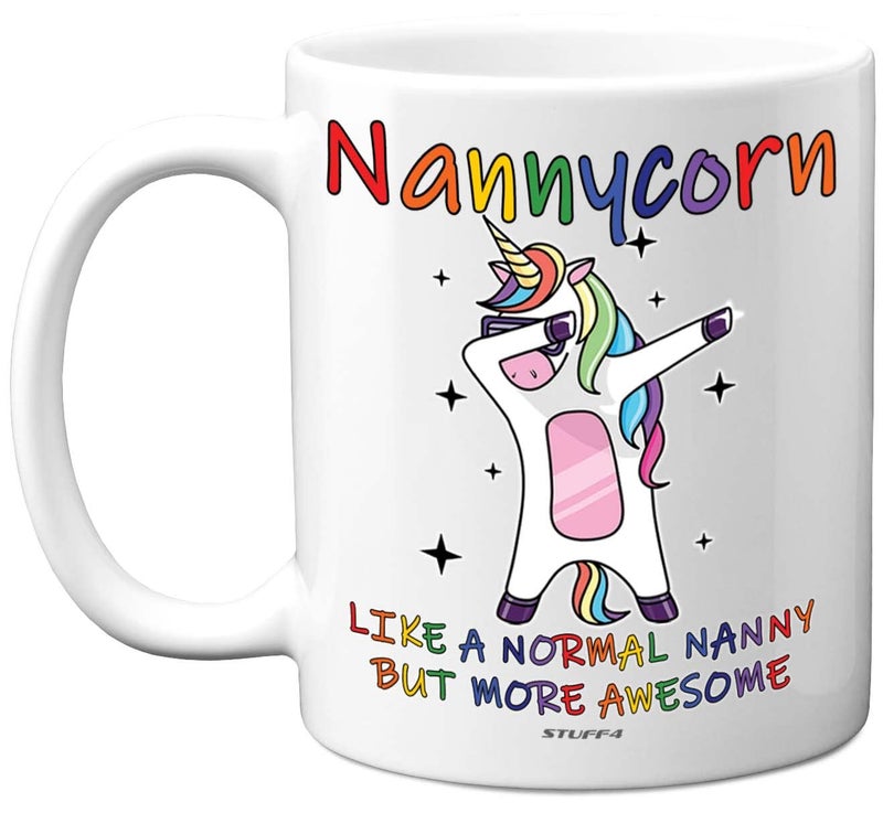 Stuff4 Nanny Birthday Gifts  Nannycorn  Best Nanny Mugs Happy Birthday Mug Special Christmas Nan Gifts from Grandchildren Funny Xmas Tea Coffee Cup Cups 11oz Ceramic Dishwasher Safe Mugs