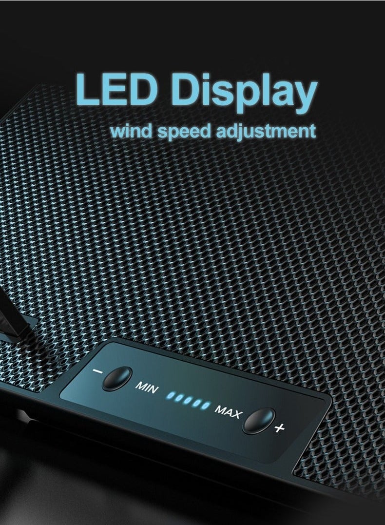 Laptop Cooling Pad, Laptop Cooler with 10 Quiet Fans Compatible with major laptop sizes form Normal to gaming, LED Display Fan Speed, 7 Height Stands  - Image 3