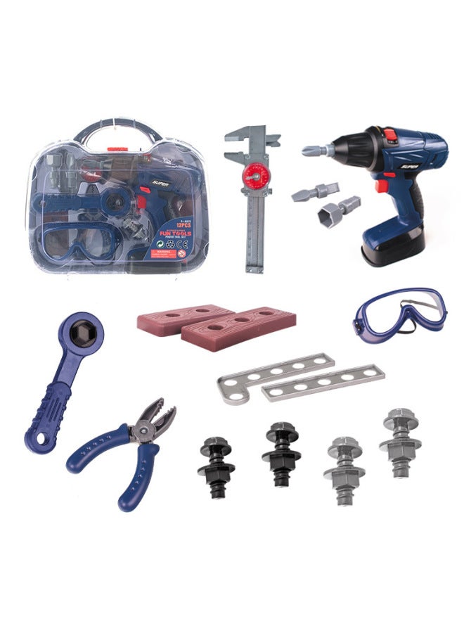 Products Play House Repair Tools Boys Electric Drill Set Toys-Color:Blue-Specifications:6807 - Image 2