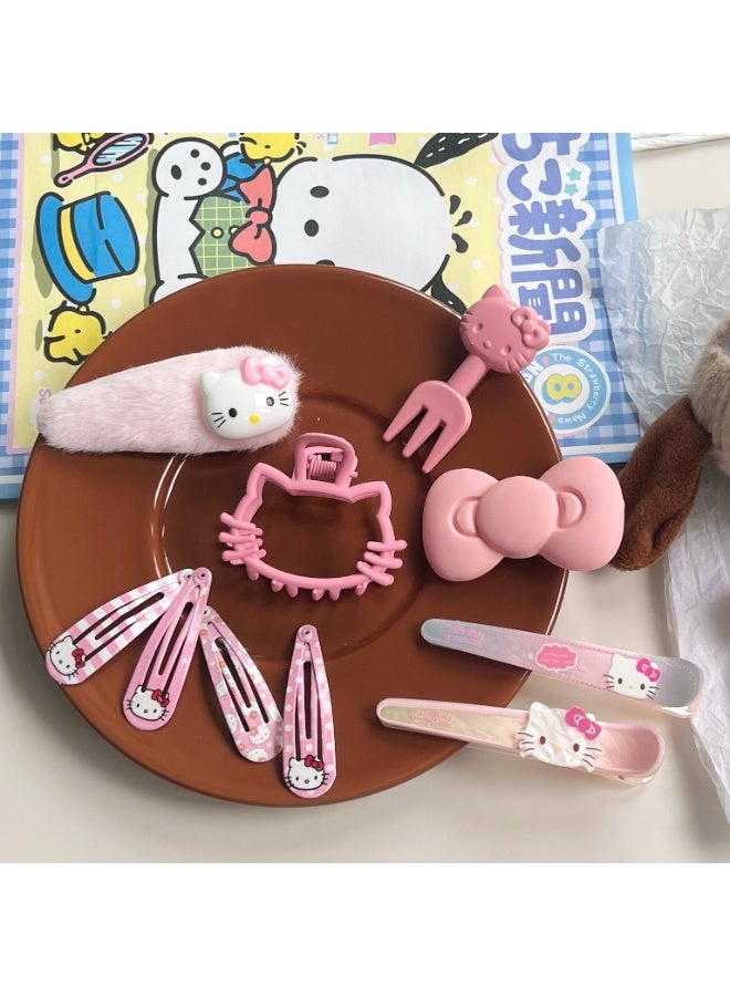 عام 10 قطعة Hello Kitty مجموعة مشبك الشعر - Image 2