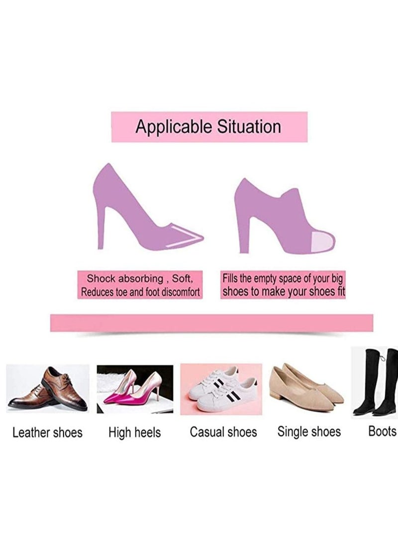 SYOSI - 4 Pair Shoe Filler, Toe Filler Inserts to Make Big Shoes Fit，Adjustable Unisex for Men Women, Pumps, Flats, Sneakers - Image 1