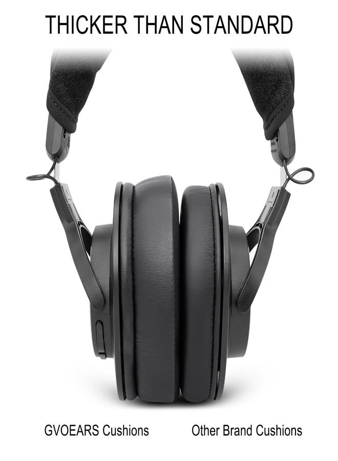 G GVOEARS وسادات أذن بديلة مُحسّنة مزودة بجل تبريد لسماعات HyperX Cloud/Alpha و Turtle Beach Stealth 400/600 و Audio Technica M50X/M40X وغيرها - وسادات أذن مصنوعة من إسفنج ميموري فوم، ذات سماكة إضافية، توفر تبريدًا ونعومة فائقة. - Image 5