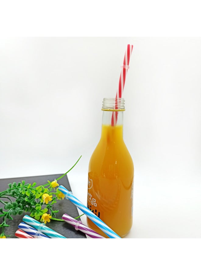 Colorful Pp Plastic Straws Ring Screw Thread Design Hardened Drinking Straws For Beverages-Color:22cm Stainless Steel Suction Pipe Brush  - Image 4