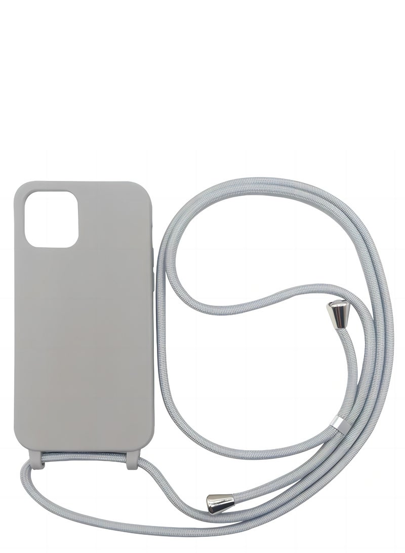 Apple iPhone 15 Pro Max Edge Case Cover With Textile Hanging Rope Grey
