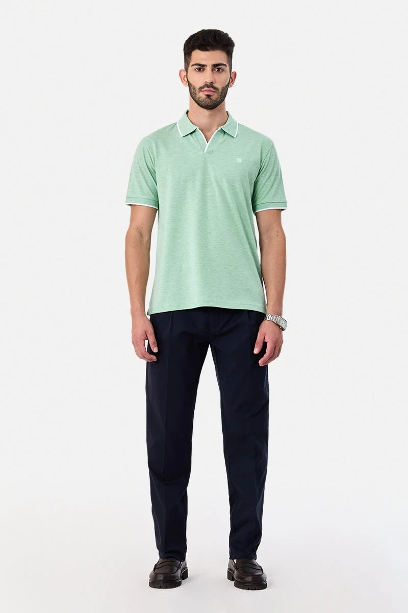 SNITCH Constrast Tipping Pique Polo T-Shirt