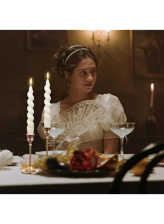 إيروريكس 2 قطعة من الشموع الملولبة عديمة الدخان والرائحة، شمعة ملتوية طويلة القطب، بيضاء كريمية اللون، غير لاذعة، حامل شموع ملتوي، ديكور حفلات الزفاف، هدايا إبداعية، ديكور عصري - Image 4