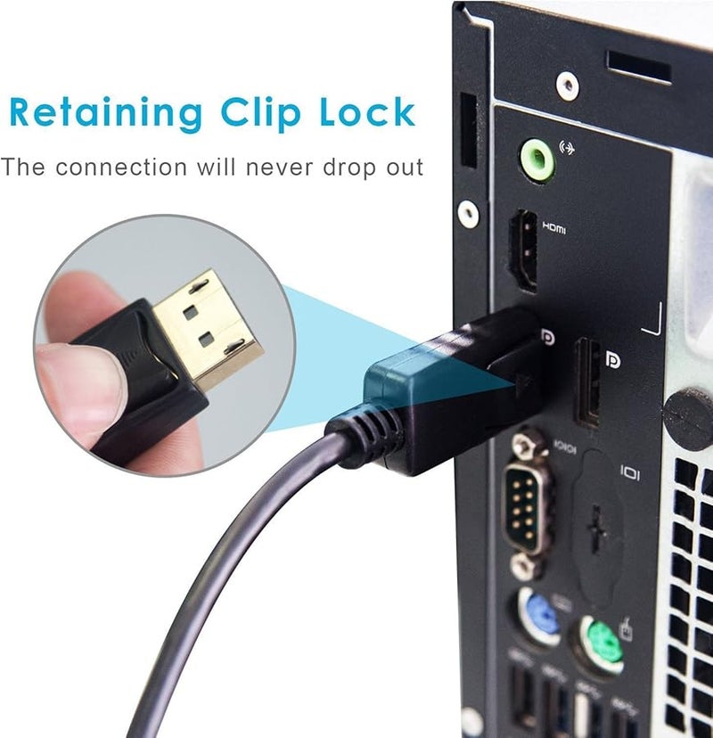 Gold Plated DP to DVI Cable 6 Feet DisplayPort to DVI Monitor Adapter Cord - Image 4