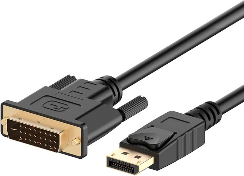 Gold Plated DP to DVI Cable 6 Feet DisplayPort to DVI Monitor Adapter Cord - Image 1