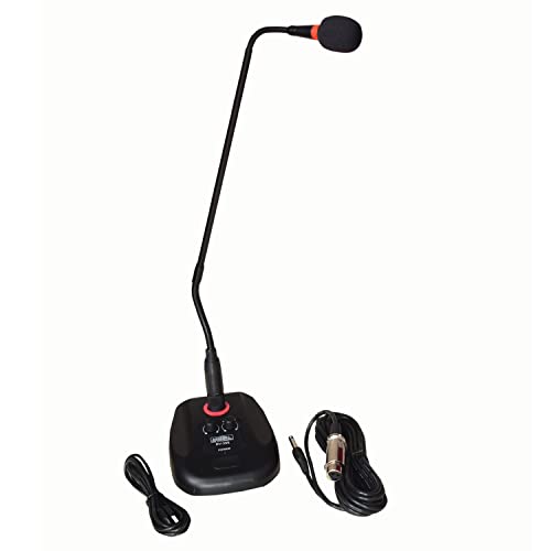 kh Desktop Gooseneck Wired Microphone with Echo Button and Volume Control Button, Condenser Mic with Pop Filter - XLR to 1/4, for Karaoke, Conference, Studio Audio Recording - Image 1