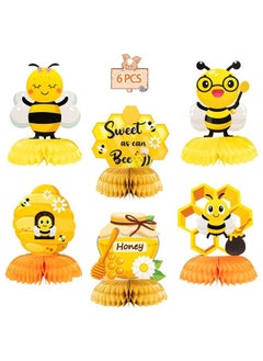 6 Pcs Springtime Honey Bee Honeycomb Centerpieces Table Toppers Summer Bumble Bee Table Decor Sweet As Can Party Decorations Supplies For Happy Bee Day Themed Kids Birthday Baby Shower