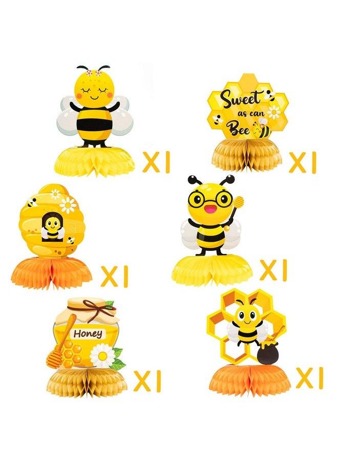 Generic - 6 Pcs Springtime Honey Bee Honeycomb Centerpieces Table Toppers Summer Bumble Bee Table Decor Sweet As Can Party Decorations Supplies For Happy Bee Day Themed Kids Birthday Baby Shower - Image 1