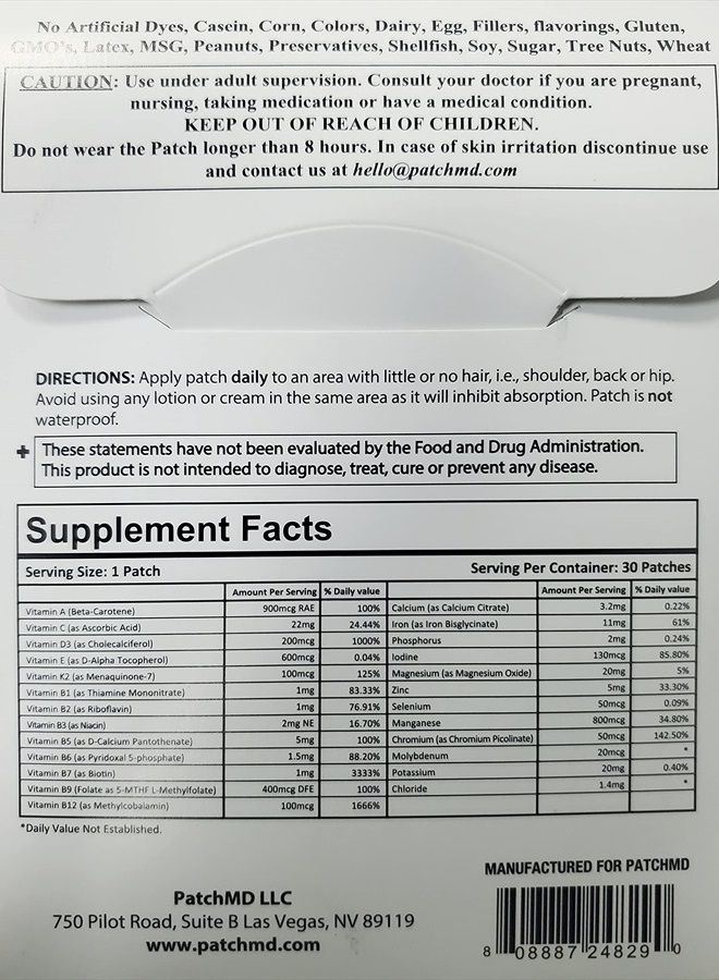 PatchMD Multivitamin Plus Topical Patch - 30 Days Supply  - Image 2
