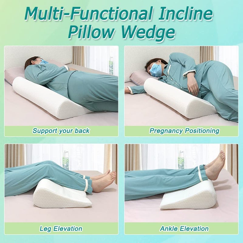 KAAMOS Bedsore Turning Wedge Pillow for Bed Sores Positioning Wedges Medical Pillows for Side Sleeping Pressure Ulcer Cushion Incline Foam Wedge for After Surgery Bedridden Elderly (23.6" Long) - Image 4