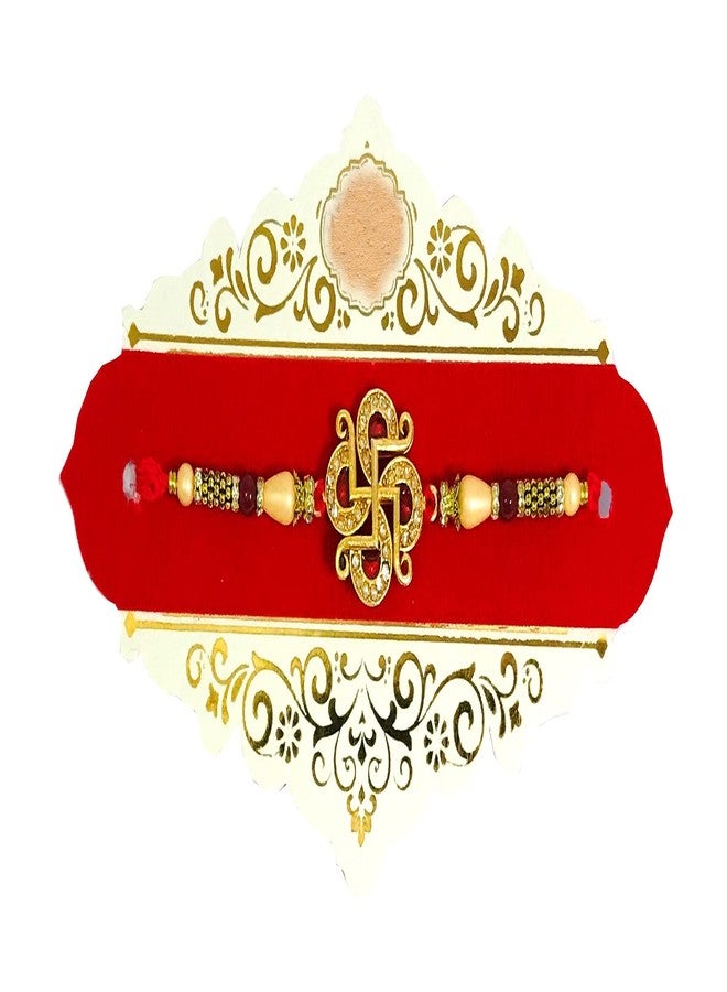 Evisha 2 Golden Swastik Bro Rakhi For Brother | Rakhi Combo 107-109 | rakhi || rakhi set || rakhi for brother || rakhi for brother and bhabhi || rakhi combo || bhaiya bhabhi rakhi || rakhi gifts - Image 3