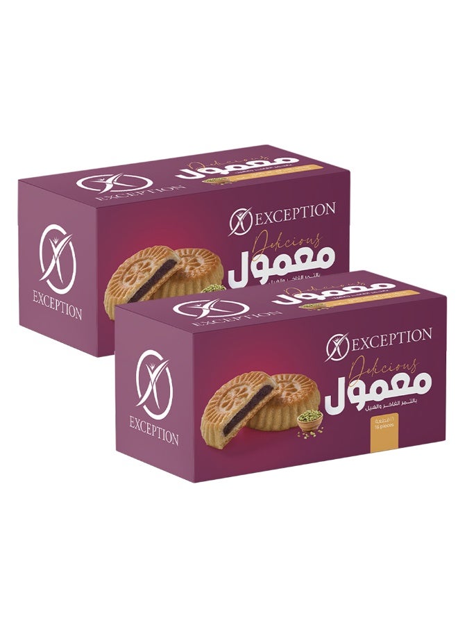 حلواني إكسبشن  2 علبه معمول تمر بالهيل 65 جم * 6 قطع - Image 1