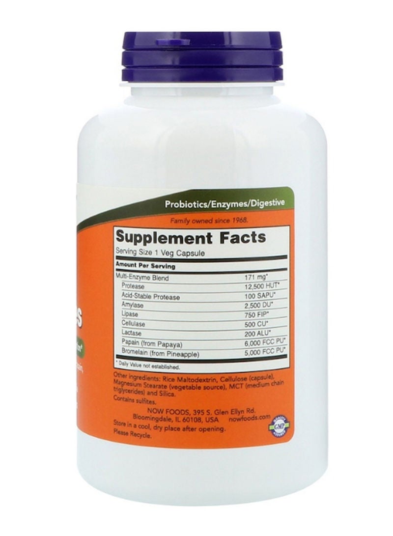 Now Foods Plant Enzymes Dietary Supplement - 240 Capsules - Image 2