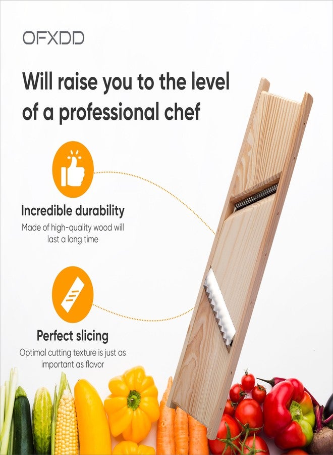 أوف إكس دي دي مبشرة جزر كورية - مبشرة جزر كورية خشبية - مبشرة بطاطس مقلية وسلطة كورية بشفرتين حادتين، يدوية - Image 5