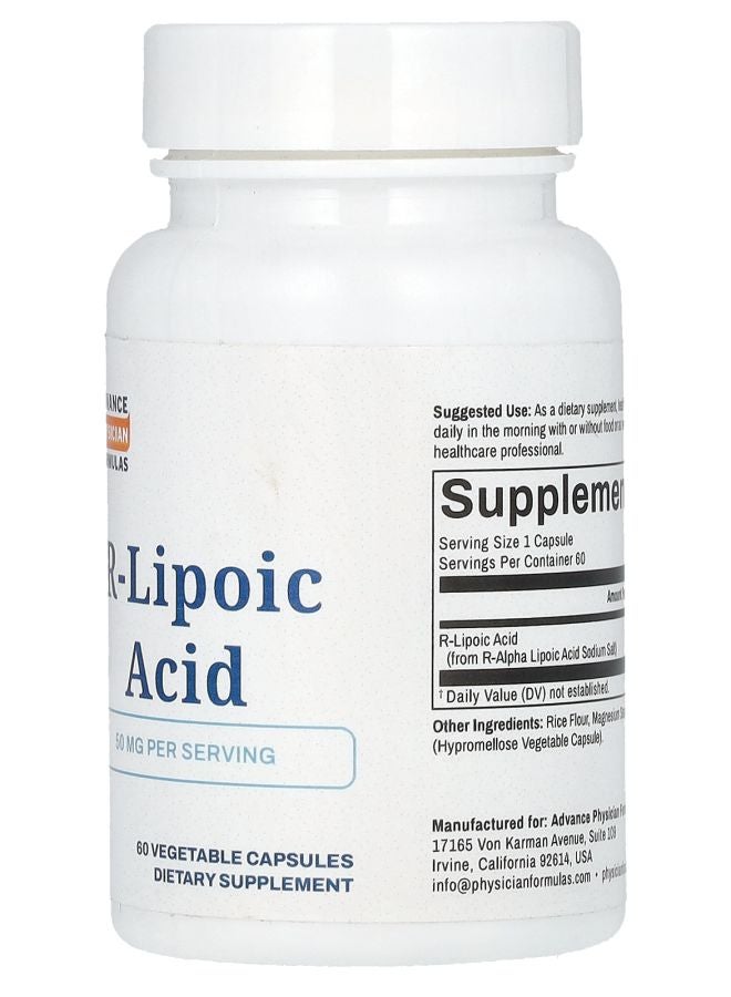 Advance Physician Formulas R-Lipoic Acid 50 mg 60 Vegetable Capsules - Image 2