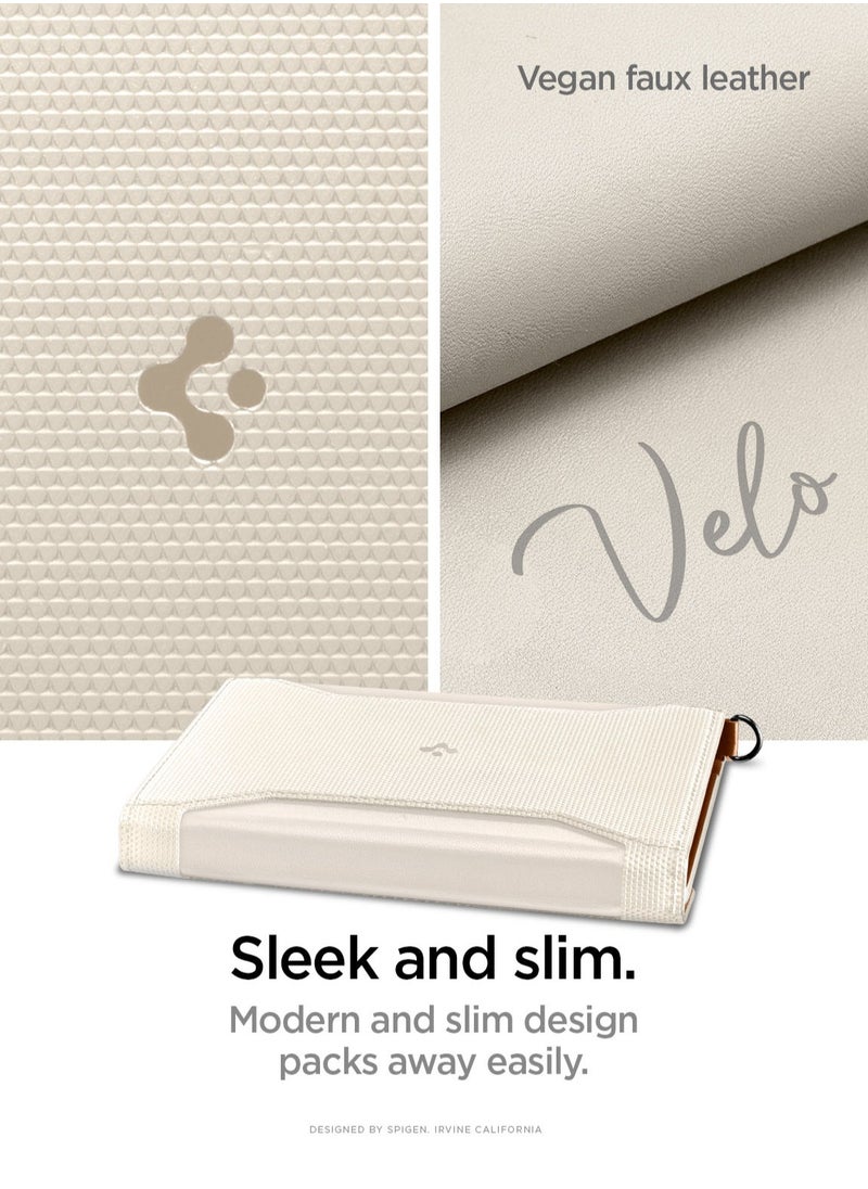Spigen - Passport Cover Holder Card Wallet Travel Documents Organizer Protector Accessories with RFID Blocking Technology SIM Card Pin Included - Dune Beige - Image 1