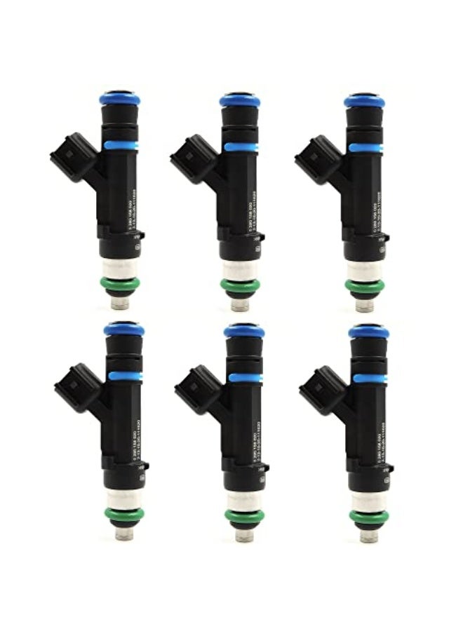6-piece fuel injector, model 0280158020 from hi sport, compatible with dakota mitsubishi liberty jeep dodge 3.7 litre - Image 1