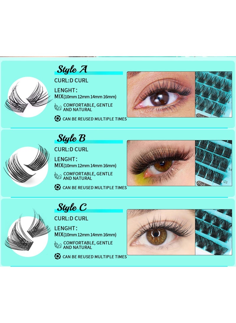 Bond 148Pcs Self Adhesive Eyelashes Kit, False Eyelashes 12 Rows Press On Lashes Pre Glued Eyelash Clusters Self Stick Cluster Lashes No Glue No Remover Needed DIY Lash Extension Kit for Beginners - Image 4