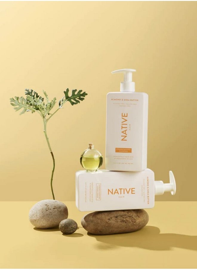 native Shampoo And Conditioner Set Sulfate Free Paraben Free Dye Free With Naturally Derived Clean Ingredients 16.5 Oz (Almond & Shea Butter Strengthening) 1.31 Pounds  - Image 4