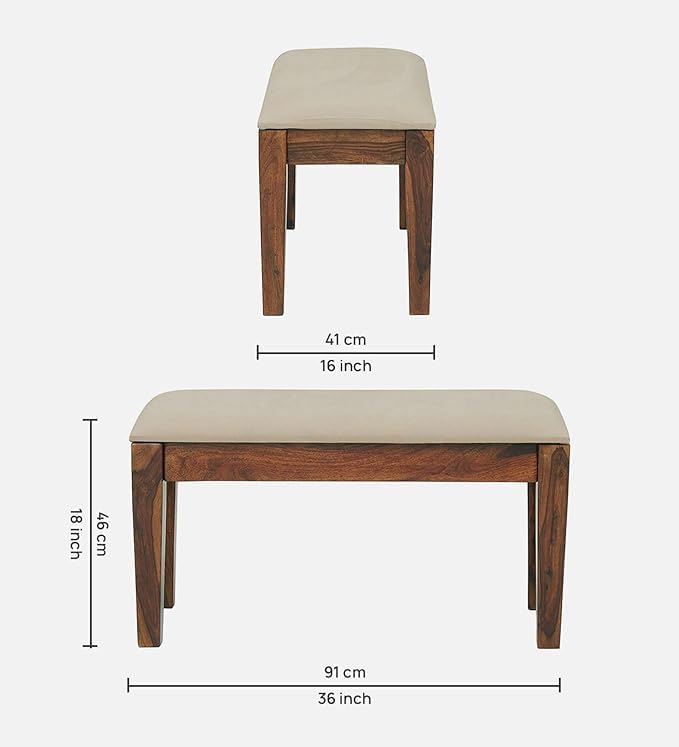 Streema Art Streema art Furniture Solid Wooden sheesham Dining Bench for Dining Room Living Room Wooden Bench for Seating 2 Person Wooden Bench Home Furniture Teak Finish  - Image 2