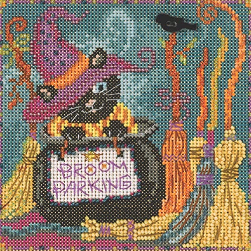Mill Hill Broom Parking Beaded Counted Cross Stitch Kit Mill Hill 2022 Buttons & Beads Autumn MH14224, Multicolor - Image 4