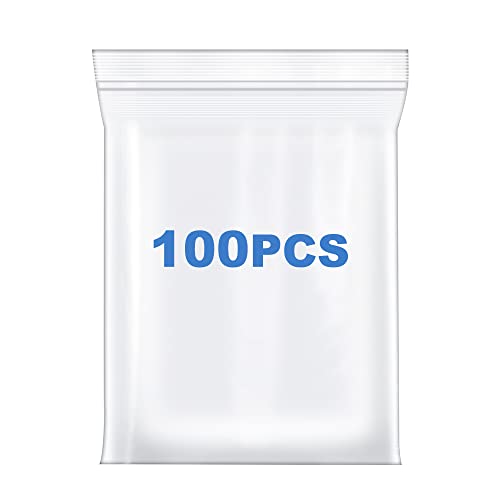 Somoga 100 PCS 5 x 7 Thick 4 Mil Clear Zip Poly Bags Plastic Reclosable Zip Seal Lock Bags HeavyDuty Photo Cards Snacks Seeds Zipper Bag