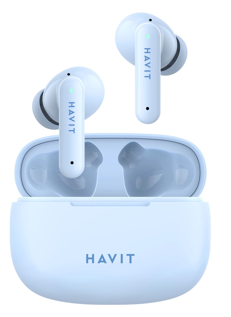 havit - True Wireless Stereo Earbuds with Bluetooth 5.1 - Stylish Design, 10mm Dynamic Drivers for Powerful Sound, Touch Control Features, Long Battery Life for Uninterrupted Listening, Comfortable Fit for Daily Use - Perfect for Music, Calls, and Workouts (Blue) - Image 1