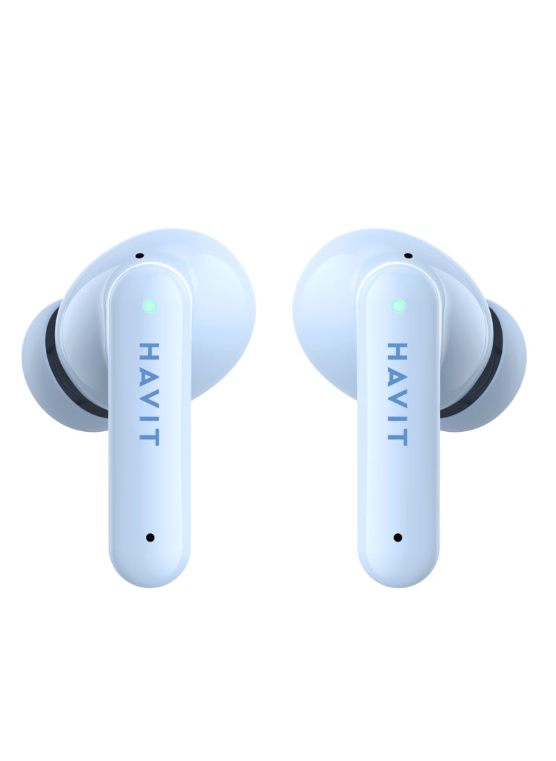 havit - True Wireless Stereo Earbuds with Bluetooth 5.1 - Stylish Design, 10mm Dynamic Drivers for Powerful Sound, Touch Control Features, Long Battery Life for Uninterrupted Listening, Comfortable Fit for Daily Use - Perfect for Music, Calls, and Workouts (Blue) - Image 1