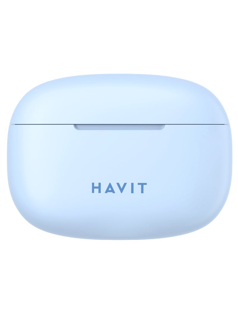 havit - True Wireless Stereo Earbuds with Bluetooth 5.1 - Stylish Design, 10mm Dynamic Drivers for Powerful Sound, Touch Control Features, Long Battery Life for Uninterrupted Listening, Comfortable Fit for Daily Use - Perfect for Music, Calls, and Workouts (Blue) - Image 1