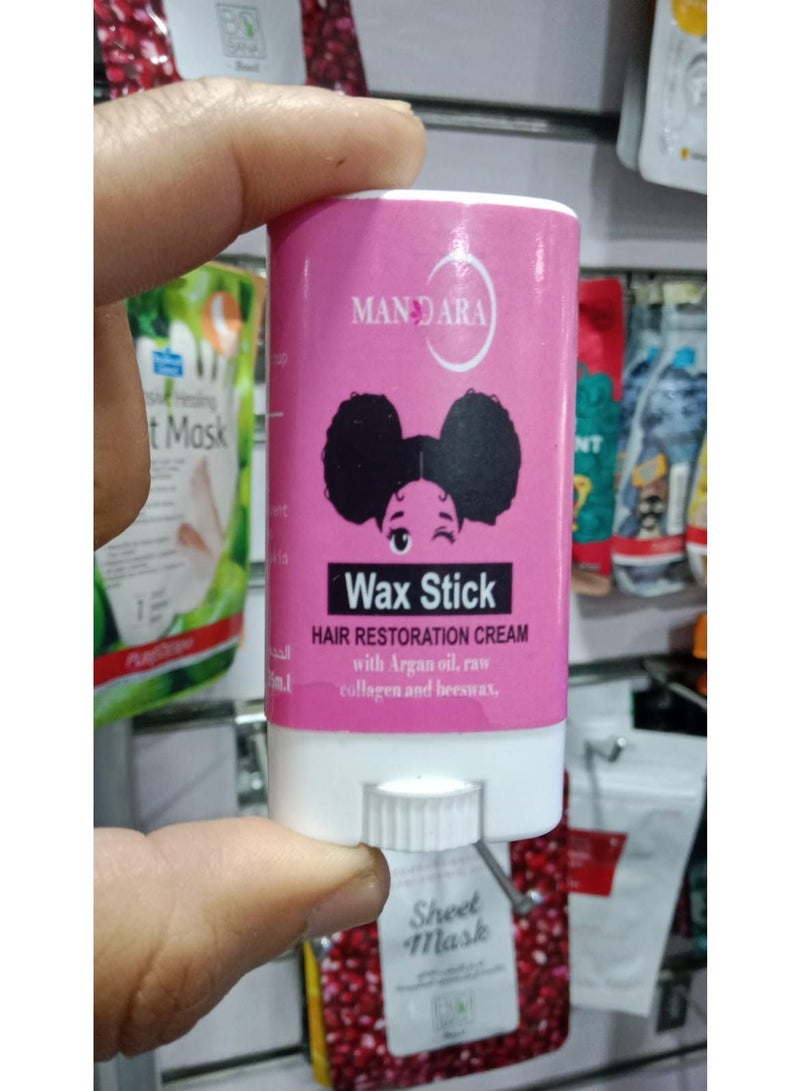 Mandara Wax Stick 35g for Hair Styling and Skin Hydration with Argan Oil, Honey, and Collagen Extracts – Hold & Shine - Image 2