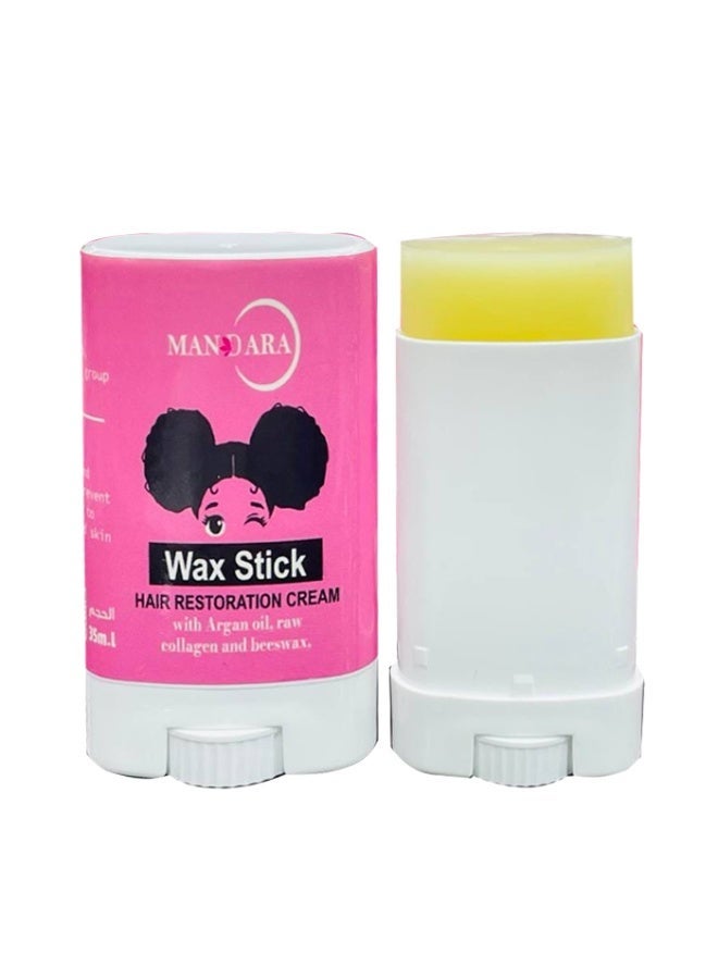 Mandara Wax Stick 35g for Hair Styling and Skin Hydration with Argan Oil, Honey, and Collagen Extracts – Hold & Shine - Image 1