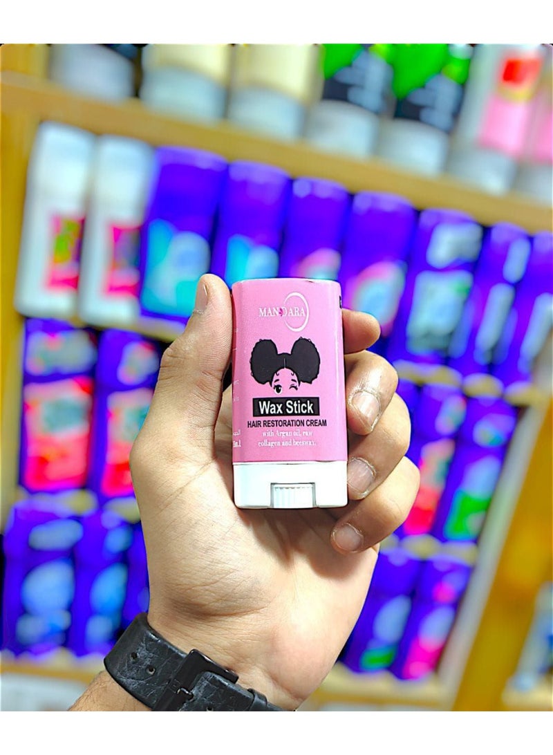 Mandara Wax Stick 35g for Hair Styling and Skin Hydration with Argan Oil, Honey, and Collagen Extracts – Hold & Shine - Image 5