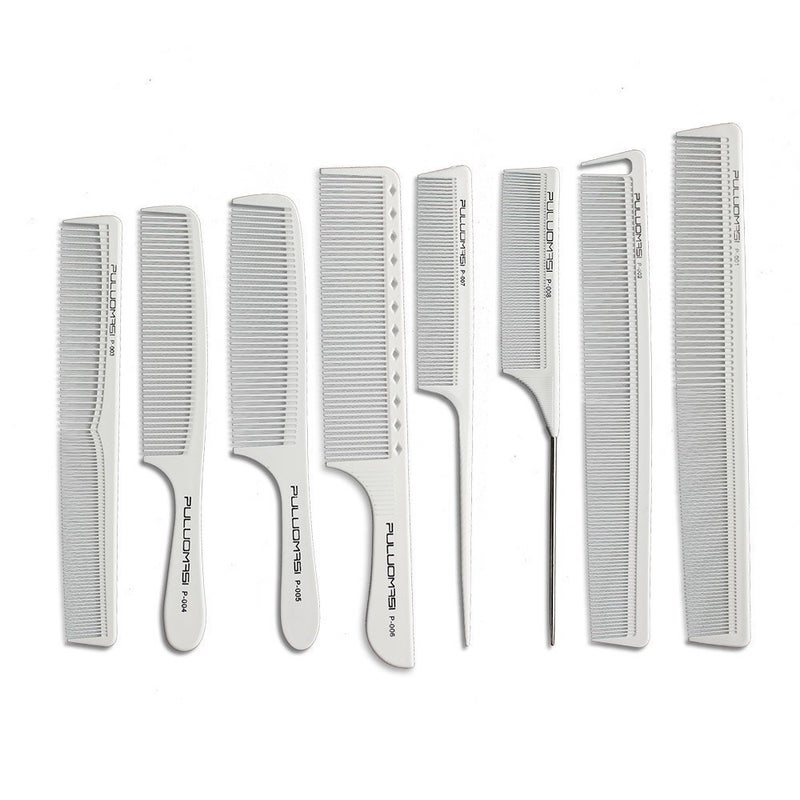 SHARONDS White salon professional barber carbon comb heatresistant antistatic hair comb set of 8 hairdressers preferred