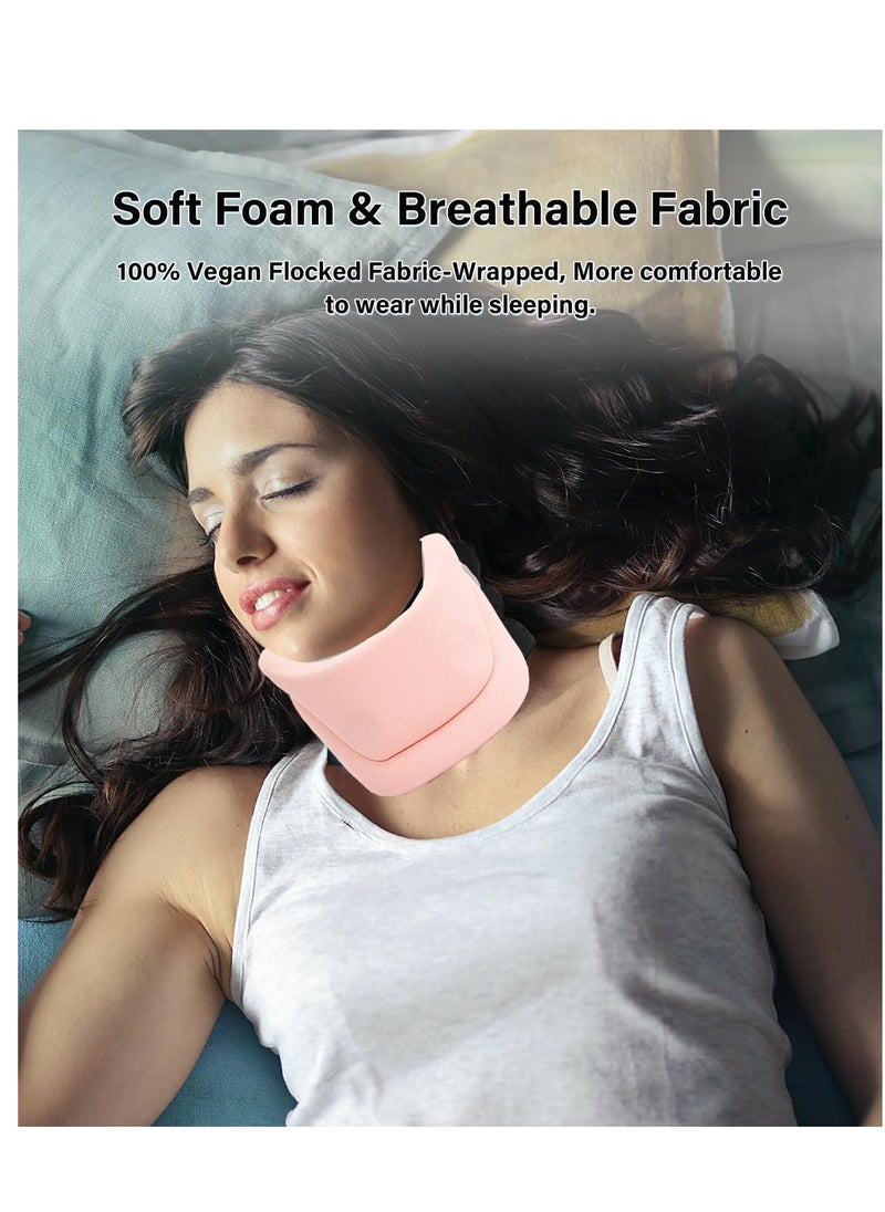 SYOSI - Cervicorrect Neck Brace, Neck Support Collar for Sleeping Anti Snoring Devices, Soft Cervical Collar for Neck Pain Relief and Support, for Reduce Snoring and Relief of Cervical Spine Pressure (Pink) - Image 1