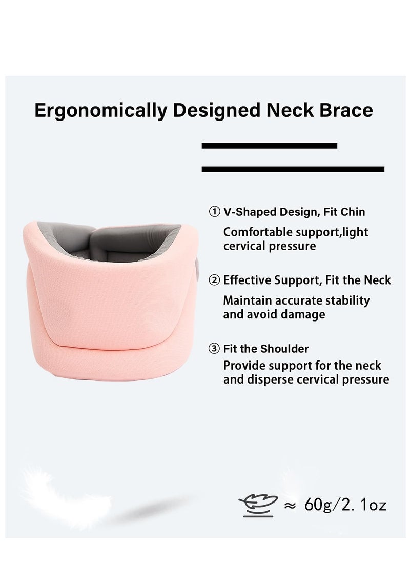SYOSI - Cervicorrect Neck Brace, Neck Support Collar for Sleeping Anti Snoring Devices, Soft Cervical Collar for Neck Pain Relief and Support, for Reduce Snoring and Relief of Cervical Spine Pressure (Pink) - Image 1