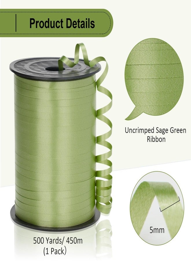 OMISELIO Green Ribbon, 500 Yard Sage Green Curling Ribbon, Curling Ribbon for Gift Wrapping, Curly Ribbon, Balloon String, Balloon Ribbon, Gift Ribbon for Christmas, St Patrick's Day, Graduation - Image 5