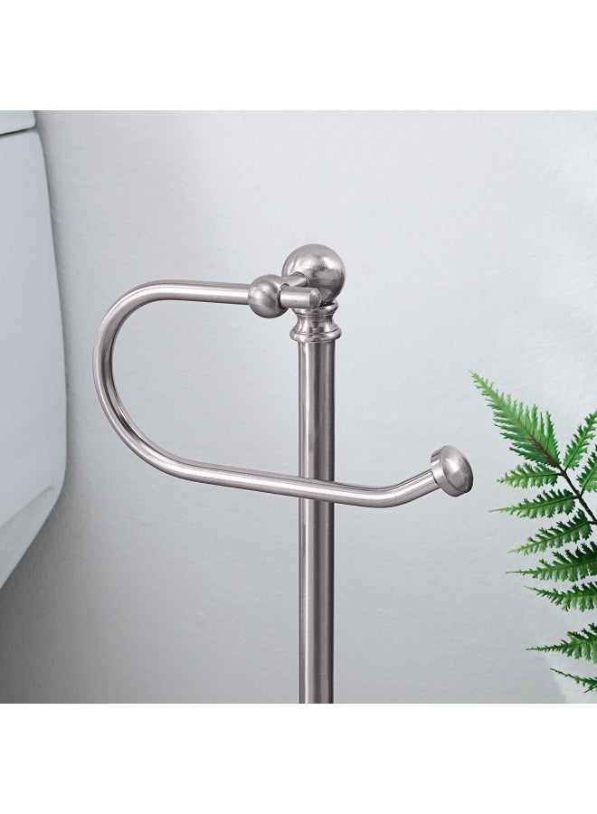 SunnyPoint Classic Bathroom Free Standing Toilet Tissue Paper Roll Holder Stand - Image 4